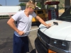 Cleaning the van